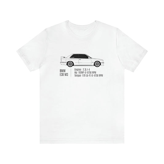 BMW E30 M3 Specs T-Shirt